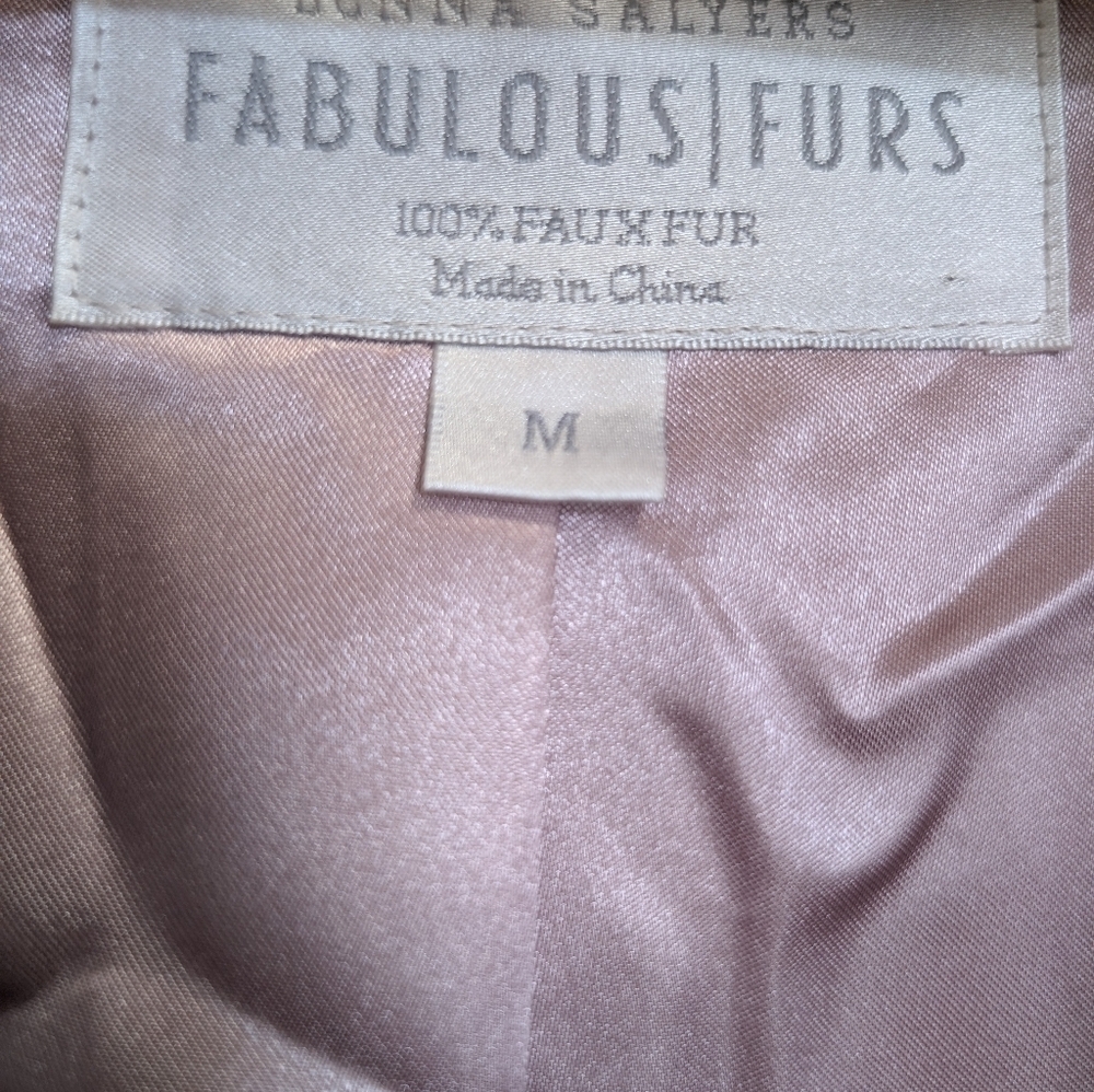 Donna Salyers Fabulous Furs Posh Quilted Pink Faux Fur Jacket Coat - Picture 9 of 10